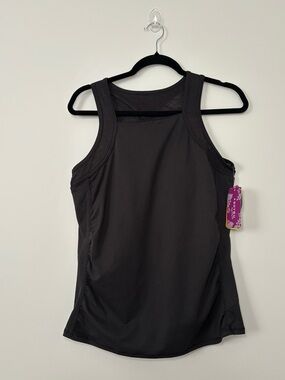 Soybu Bombshell Tank Top NWT Black Mesh Keyhole Back Yoga Activewear XL